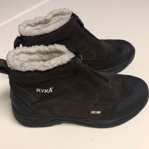 Ryka fur lined suede boots, sz 7